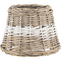 Clayre & Eef Lampenkap  Ø 20x15 cm Bruin Rotan Rond Stoffen Lampenkap