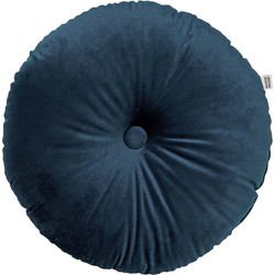 Dutch Decor OLLY - Sierkussen rond velvet Ø40 cm - Insignia Blue - donkerblauw - Dutch Decor