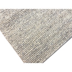 Ventura Bolletjes Grijs / Crème Handgemaakt vloerkleed - - 160 X 230 CM