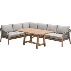Garden Impressions Alora lounge dining set 3-delig links - grey sand
