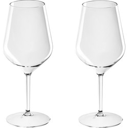 2x Witte of rode wijn glazen 47 cl/470 ml van onbreekbaar kunststof - Wijnglazen