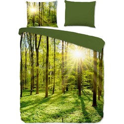 Pure Dekbedovertrek Micropercal Woods - green  240x200/220cm