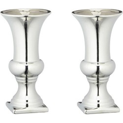 Set van 2x stuks zilveren vaas/vazen kelkvormig 25 x 13 cm - Vazen