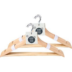 Urban Living Kledinghangers - met inkepingen en beugel - 10x - hout - 43 x 22 cm - Kledinghangers