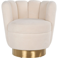 Fauteuil rond wit gouden rand