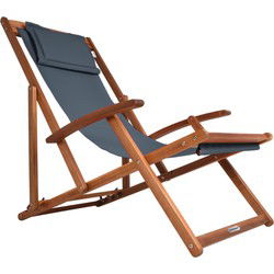 Ligstoel Antraciet Acaciahout 94x60x94cm