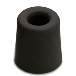 Deurstopper - 2x - rubber - zwart - 2,4 x 3 cm - deurstoppers - Deurstoppers