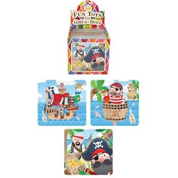 108 Stuks - Puzzel Piraten - 13 x 12 Cm - In Traktatiebox - Piraat - Uitdeel Kado - Traktatie voor kinderen - Jongens