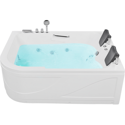 BAYAMO - Hoekbad whirlpool - Wit - Linkerzijde - 170 x 119 cm - Acryl