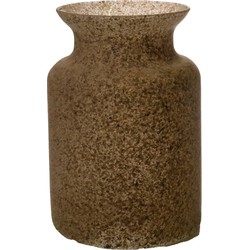 Bloemenvaas Dubai - beige/zand graniet - glas - D14 x H20 cm - Vazen