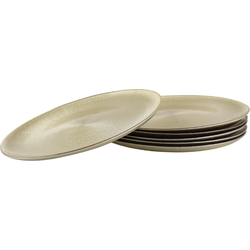 OTIX Dinerborden - Bordenset - 6 Persoons - Goud - Glitter - Decoratieve Borden - Tafeldecoratie - Onderborden - Kerst - 27cm - Glas - AUREA