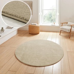 Rond Wasbaar vloerkleed - Malaga Beige - Ø 160 CM