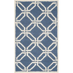 Safavieh Modern Indoor Hand Tufted Area Rug, Cambridge Collection, CAM311, in Navy & Ivory, 122 X 183 cm