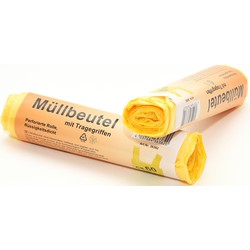 Afvalzakken/vuilniszakken - 20x - 60 liter - geel - incl. handvaten - Vuilniszakken