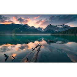 Sanders & Sanders fotobehang landschap met bergen blauw en grijs - 450 x 280 cm - 612612