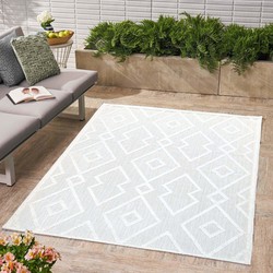 Indoor & Outdoor Vloerkleed - Algarve Flycarpets - Crème - Scandinavisch Design - 80x150 cm