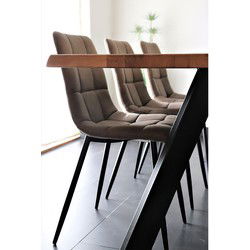 Eetkamerstoel Stof Lichtbruin - Zithoogte 50cm - Set van 2