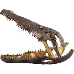 PTMD Deco object Krokodil Lizee - 52x26x39 cm - Aluminium - Messing