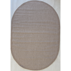 Brussels Kader Buitenkleed – Ovaal - Effen Indoor & Outdoor Vloerkleed – Tuinkleed, Balkonkleed – Jute Beige- 160x230 CM Ovaal