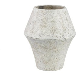 PTMD Bloempot Tink - 25x25x30 cm - Cement - Wit