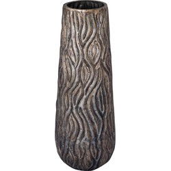PTMD Bloempot Deandra - 20x20x55 cm - Aluminium - Zilver