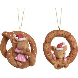 Koekje polyresin l3.5b9h7 cm bruin a2 kerst
