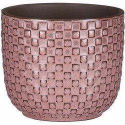 Mica Decorations Plantenpot - keramiek - roze - 11 x 9 cm - Plantenpotten