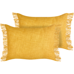 MABA - Sierkussen set van 2 - Geel - 35 x 50 cm - Katoen