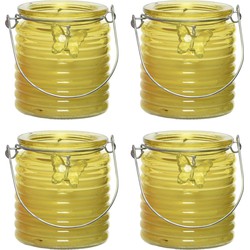 Citronella kaars - 8x - in windlicht - geel - 20 branduren - citrusgeur - geurkaarsen