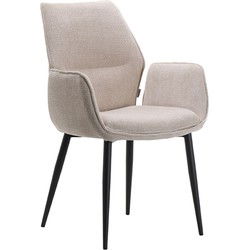 LABEL51 Eetkamerstoel Morris - Naturel - Elite - Black Frame