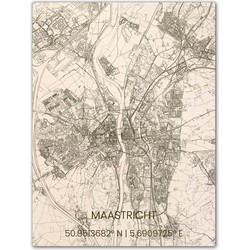 Houten Citymap Maastricht 80x60 cm 