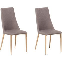 CLAYTON - Eetkamerstoel - Taupe - Polyester