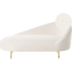 Beliani VALREAS - Chaise longue-Wit-Bouclé