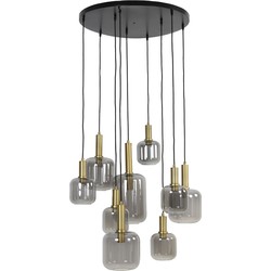 Light&living Hanglamp 9L Ø83,5x79,5 cm LEKAR antiek brons+smoke glas