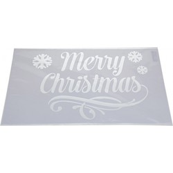 Sneeuwspray kerst raamsjablonen Merry Christmas plaatjes 54 cm - Kerst raamsjablonen