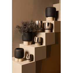 PTMD Bloempot Neasa - 20x20x25 cm - Cement - Rood