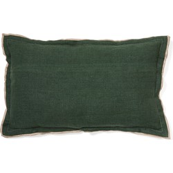 Kave Home - Linnen kussenhoes Sagi in beige en groen 30 x 50 cm