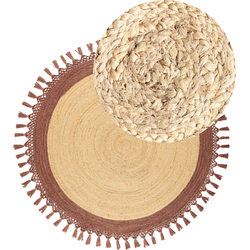 Beliani MARTS - Gevlochten-Beige-Jute