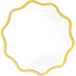 Mirror - Make up Mirror- Weaving Round - Metal - Neon Yellow -  25x1x25cm