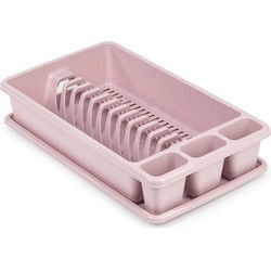 Plasticforte Afdruiprek met lekbak - oud roze - 45 x 26 cm - afwasrek - Afdruiprekken