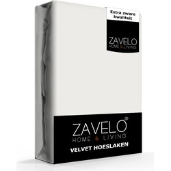 Zavelo Flanel Velvet Hoeslaken Creme -1-persoons (90x200 cm)