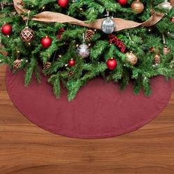 Geen merk LUMI - Kerstboomrok  - Ø120 cm - velvet - Biking Red - rood - Dutch Decor kerst collectie