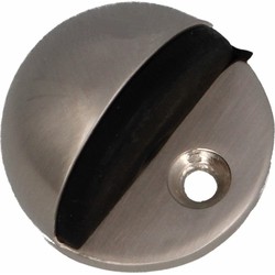 AMIG Deurstopper/deurbuffer - 1x - D45mm - inclusief schroeven - mat zilver - Deurstoppers