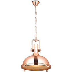 Industriële hanglamp chroom, koper of satijn nikkel 40cm Ø