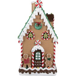 Clayre & Eef Gingerbread house 28x28x51 cm Bruin Kunststof Peperkoekhuisje