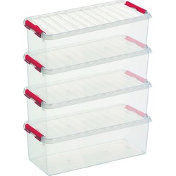 8x Kunststof stapelbare opbergbak 9,5 liter 48,5 x 19 x 14,7 cm - Opbergbox