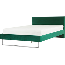 BELLOU  - Tweepersoonsbed - Groen - 160 x 200 cm - Fluweel