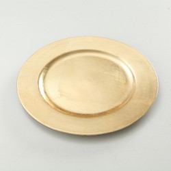 8x Ronde goudkleurige onderzet diner/eettafel borden 33 cm - Onderborden