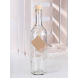 Fles met kurk - 4x - 750 ml - glas - Glasflessen / flessen met kurk - Decoratie of opslag - transpar - Karaffen