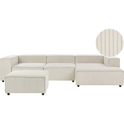 Beliani APRICA - Modulaire Sofa-Wit-Corduroy